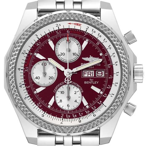 burgundy breitling bentley gt a13362|breitling bentley a13362.